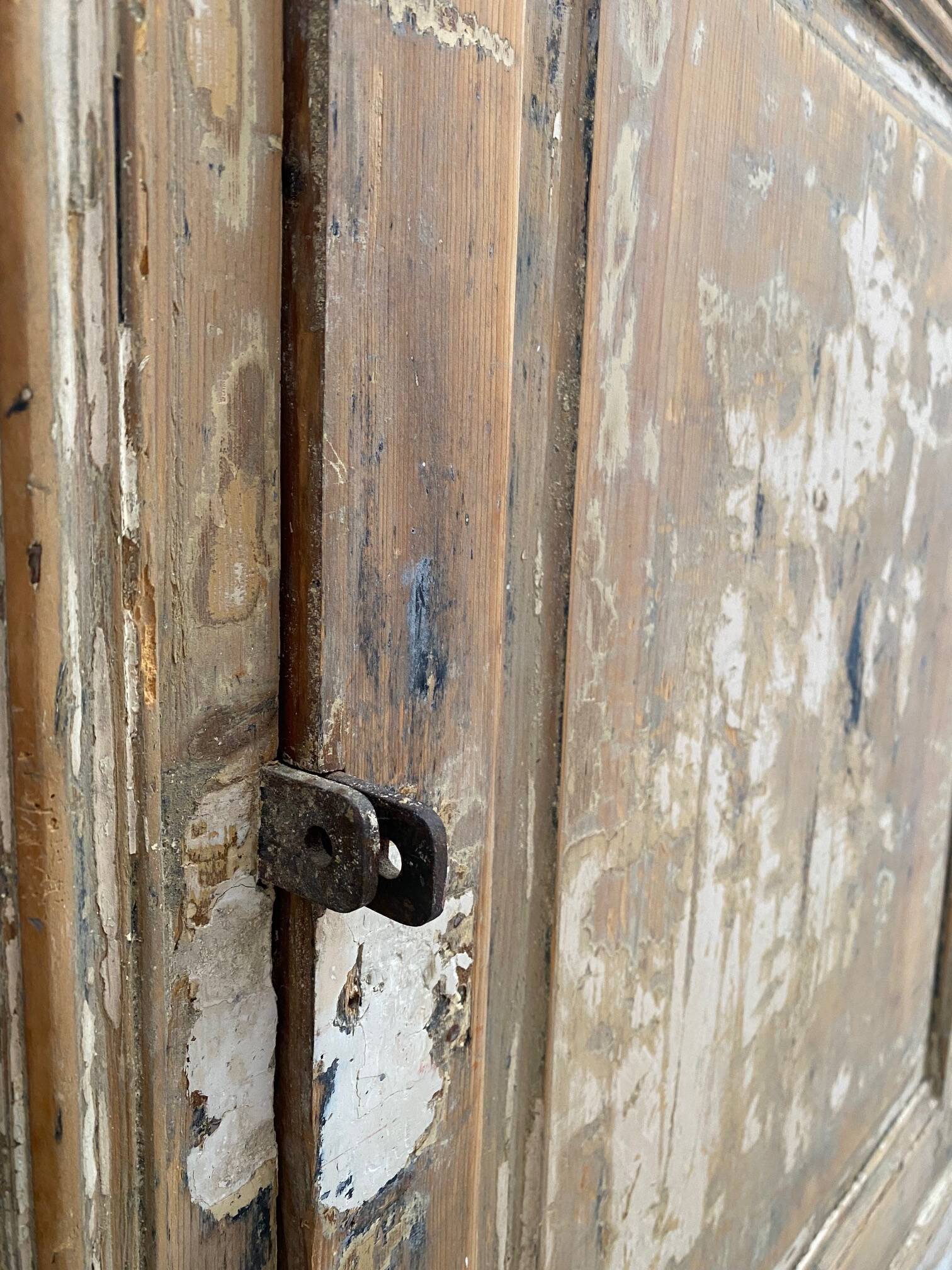 One-door stripped pine sideboard