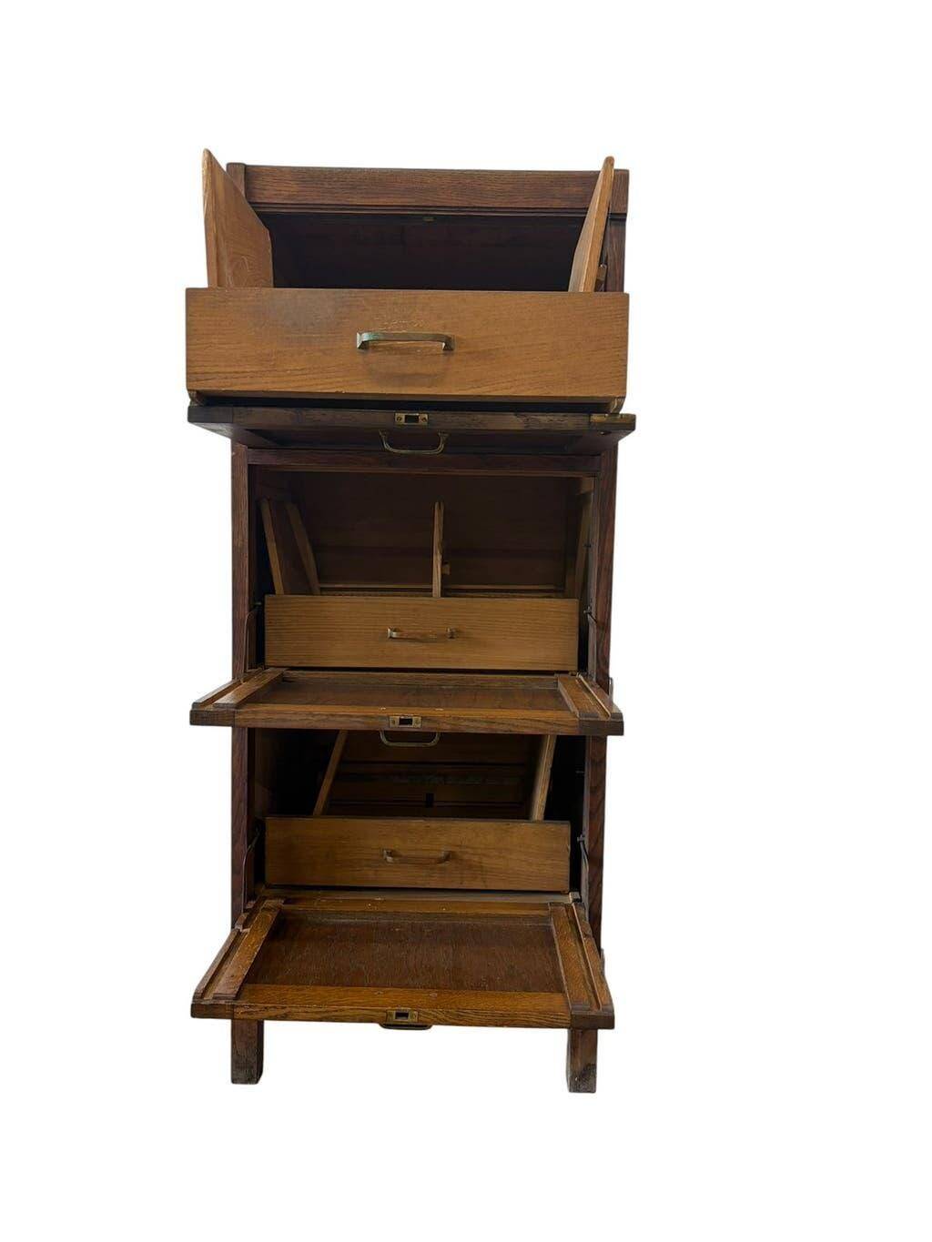 Commode à tiroirs vintage en bois / armoire d'archives / armoire de notaire