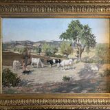 HSP painting "Orientalist Pastoral" signed Eugénie Clarac (1886/1960) Algiers