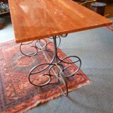 Wrought iron and marble console table