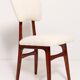 Beech wood armchair in cherry colour with cream boucle fabric - 20th century, Europe, 1960.