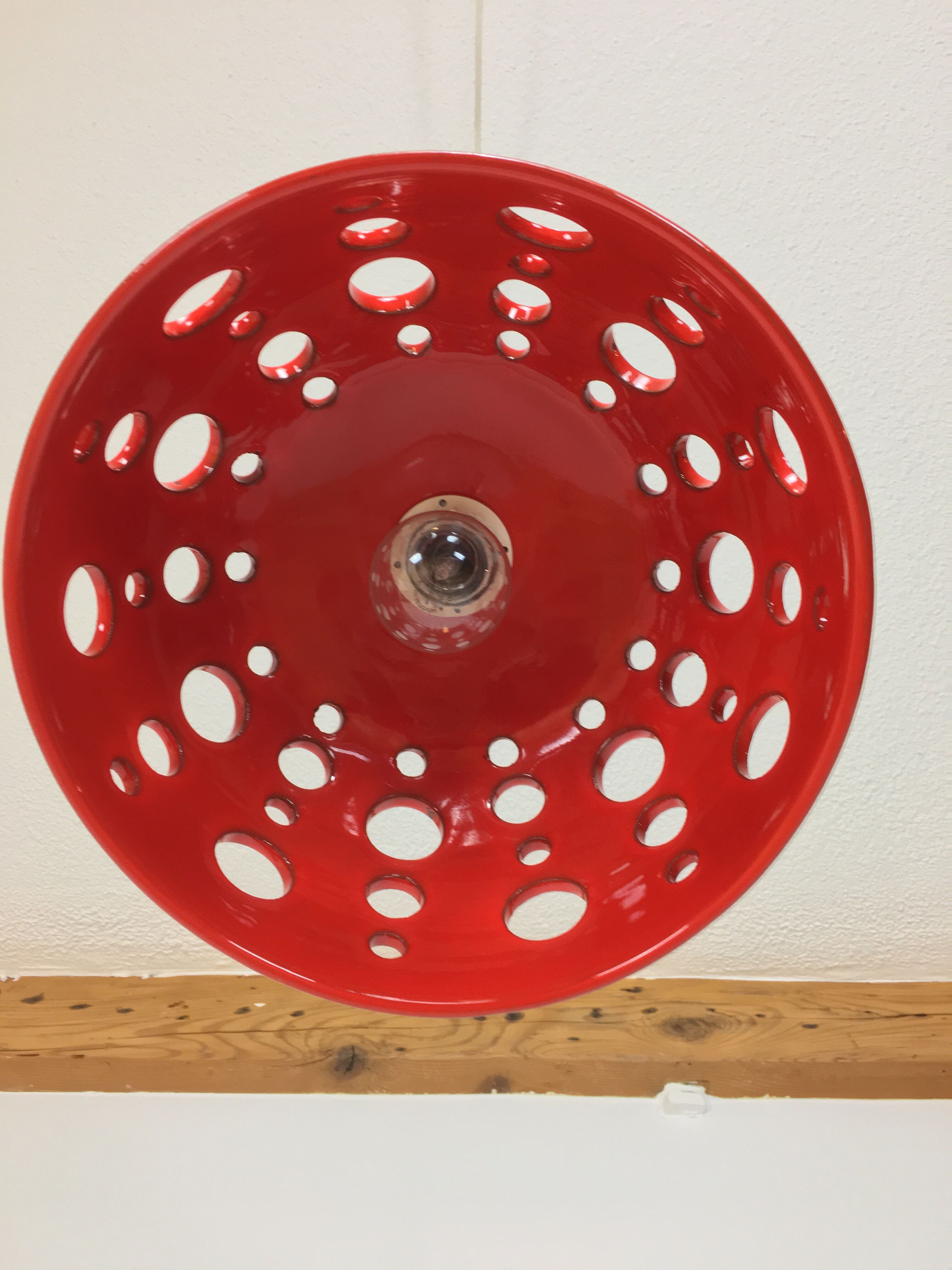 Ceramic hanging space age 70s, orange by Paul Badié