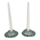 Pair of scallop shell candlesticks