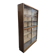Vintage shallow wooden display shelf with sliding glass doors.