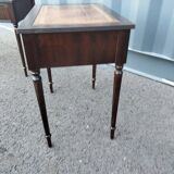 Pair of bedside tables side tables old leather top style louis xvi