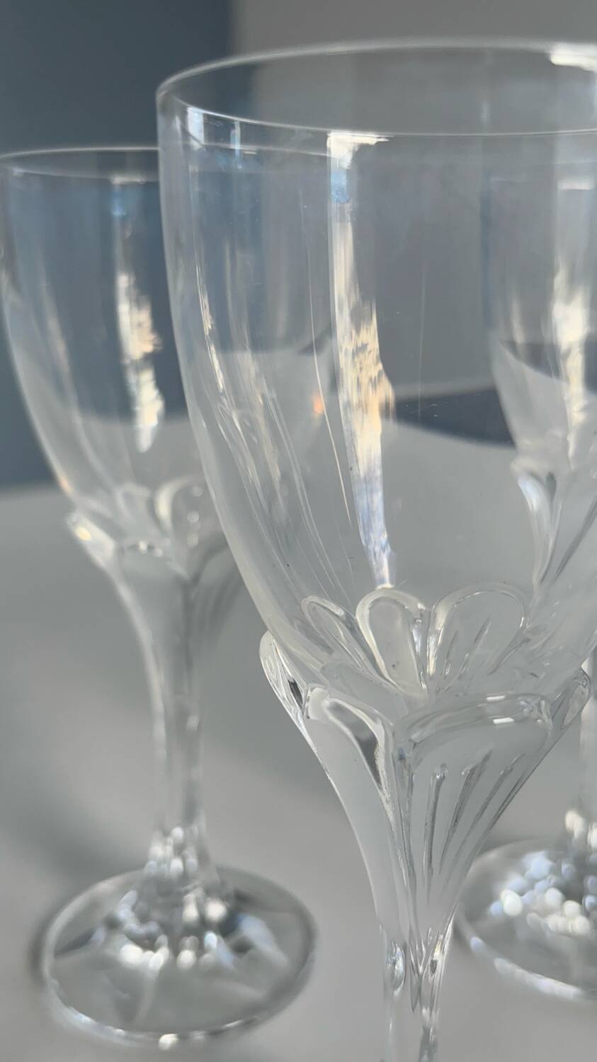 Set de 6 verre a vin cristal d’arques modèle granville forme de fleur