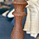 Large hand-patinated wooden candlestick – 100 cm – Unique piece