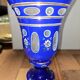 Large blue enamelled glass chalice (Bohemian glass 20th century)