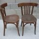 Pair of old bistro chairs with dark patina