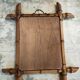 Faux bamboo wooden wall mirror