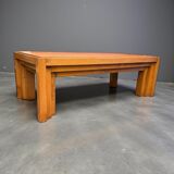 Vintage coffee table in solid elm from the 1970s.