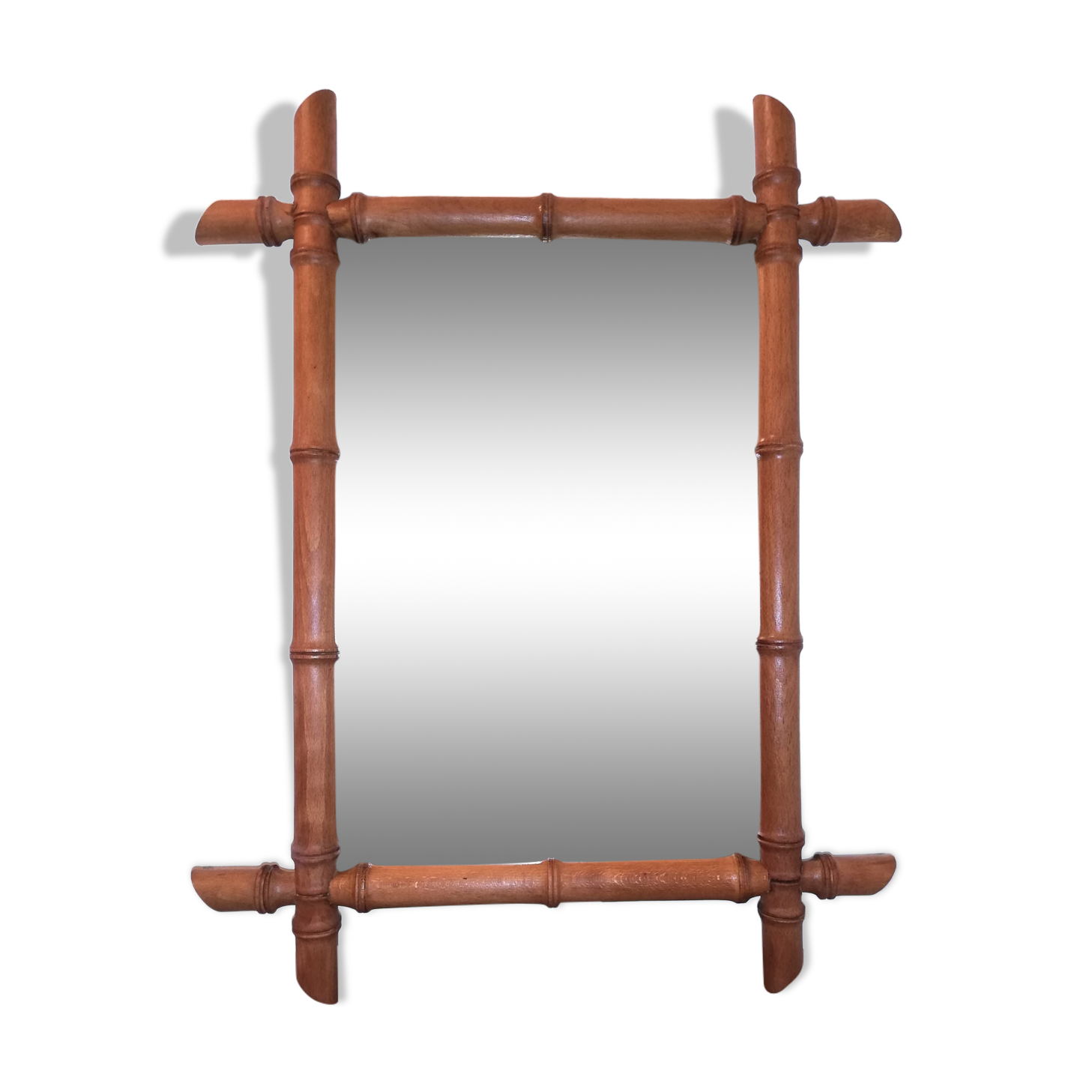 1950s bamboo mirror  48x63cm