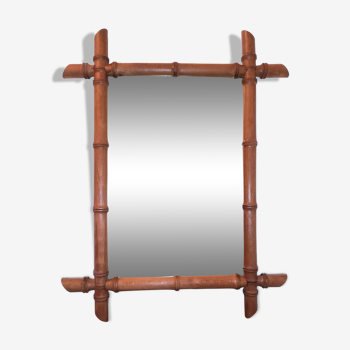Miroir en bambou années 50 48x63cm