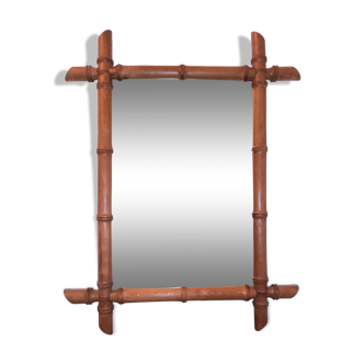 Miroir en bambou années 50 48x63cm