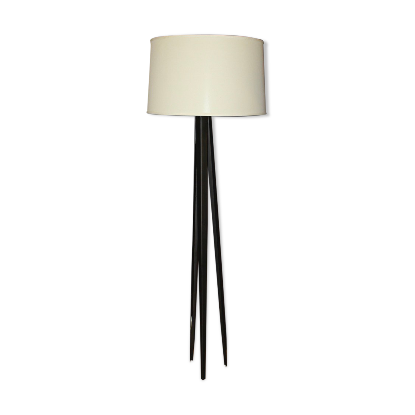 Floor lamp in black lacquered steel around 1980