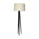 Lampadaire en acier laqué noir vers 1980