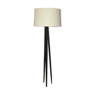 Floor lamp in black lacquered steel around 1980