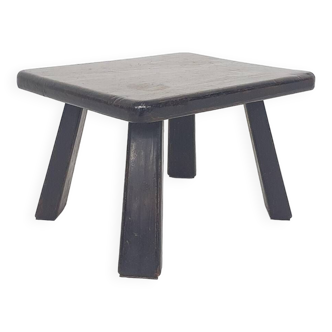 Solid oak side table wabi-sabi style, The Netherlands 1970's