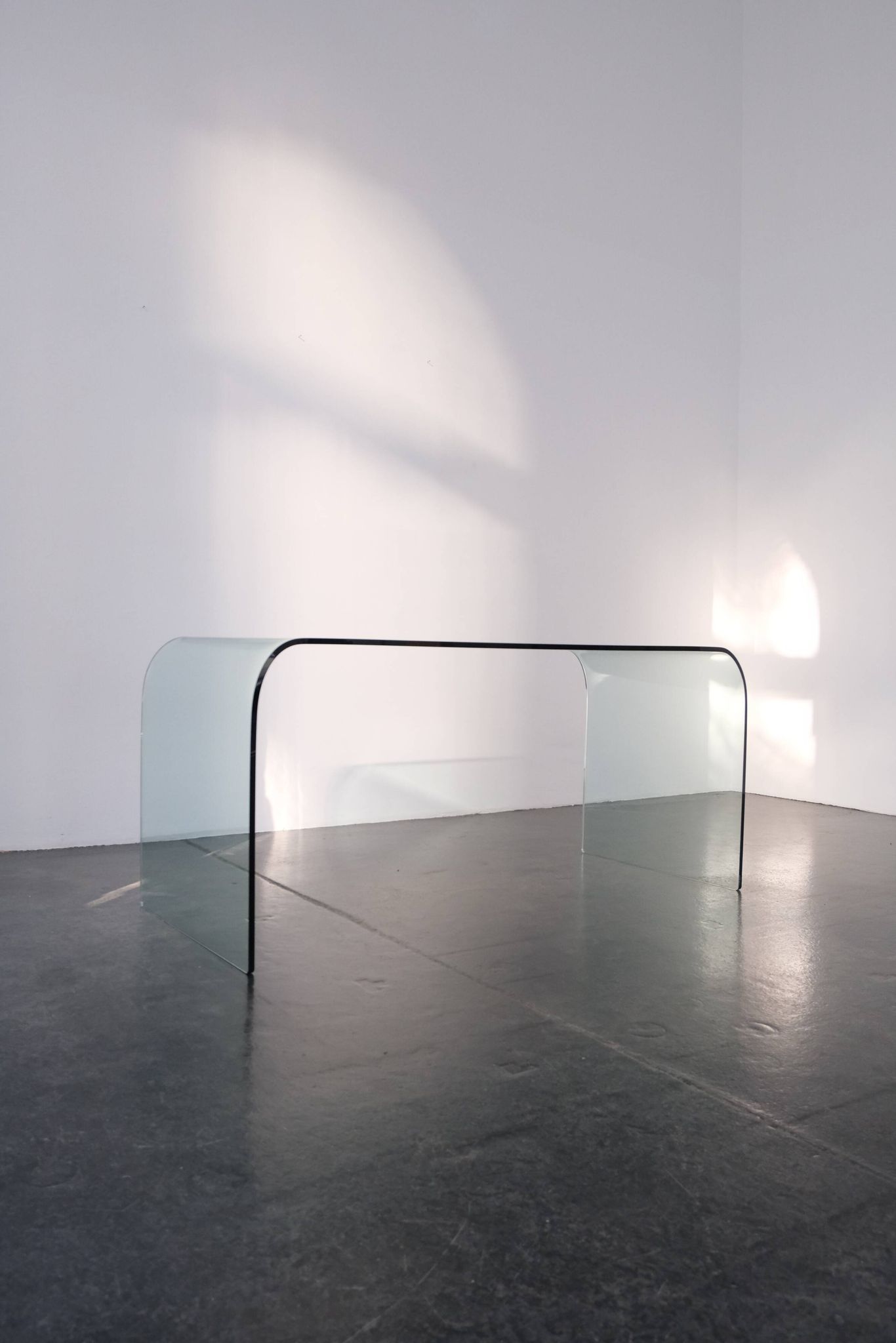 Glass writing desk by Fiam