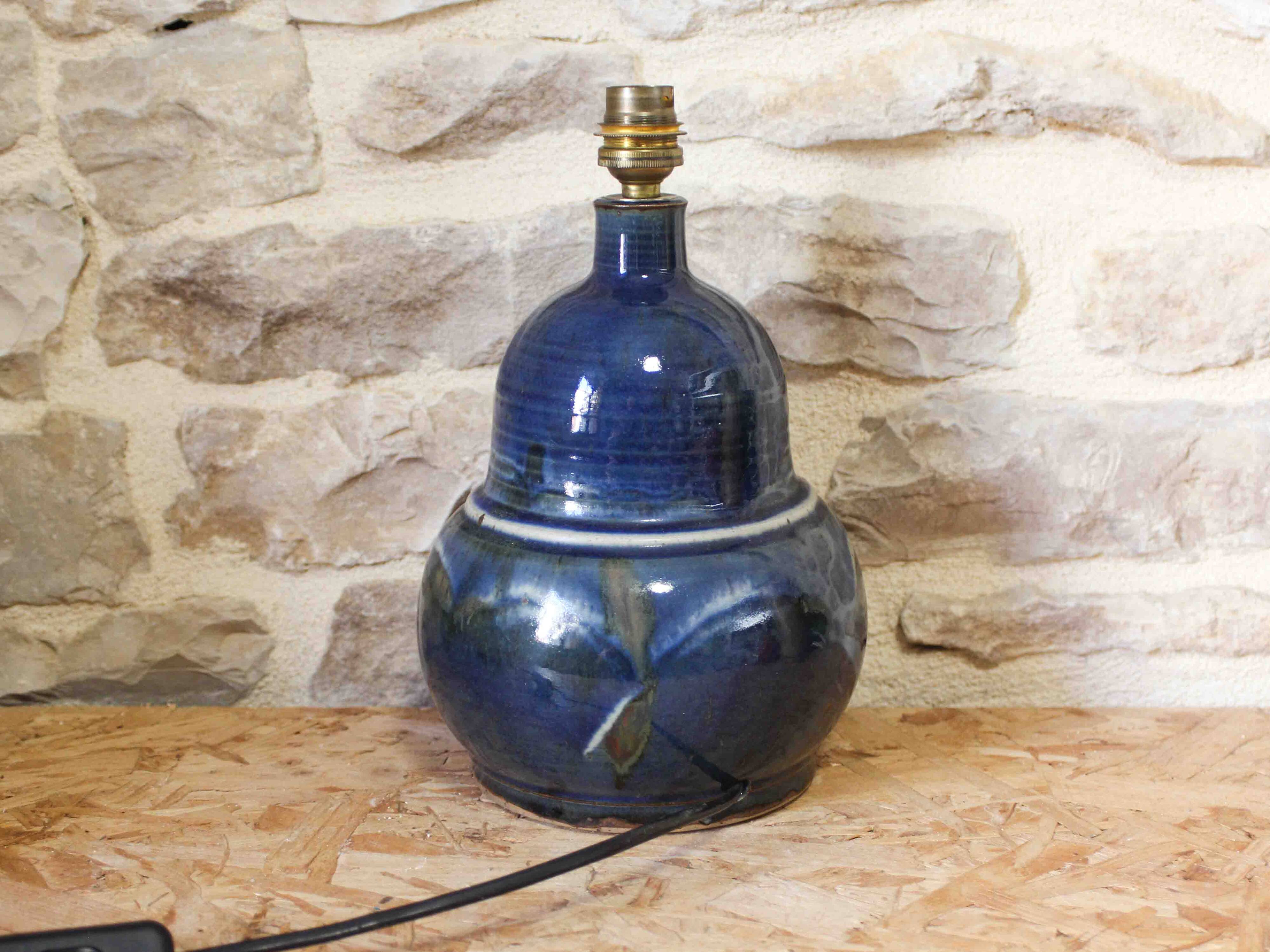 Glazed ceramic lamp base Blanot pottery