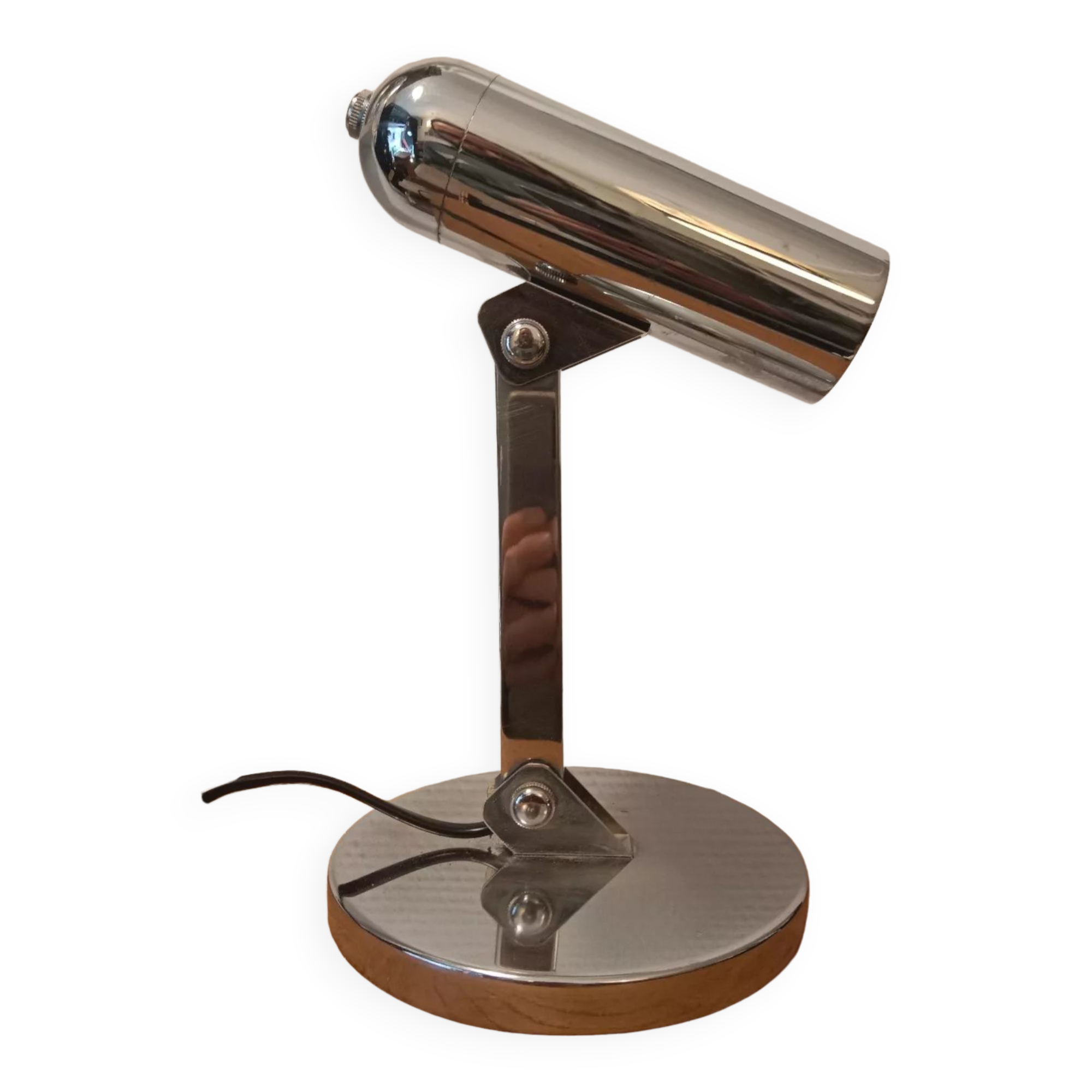 Chrome articulated desk lamp