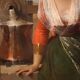 Great painting signed FB and dated 1853, the lovers