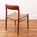 Chaise - Niels Otto Møller - modèle 75 - Corde danoise refaite - Restaurée