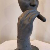 Modern sculpture statue the man with the cigar after Dali