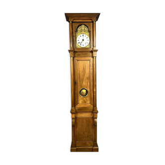 Empire period parquet clock in solid walnut around 1800