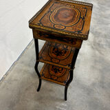 Napoleon III side table in marquetry and gilding