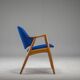 Armchair in Blue and Teak by Alf Svensson for Dux, 1960s