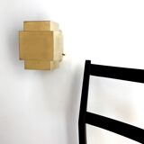 Polished brass cubic wall lamp circa 1960