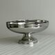 Large silver stainless steel pedestal bowl