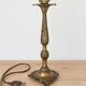 Vintage lamp base in patinated gold metal – foliage decor – 25 cm