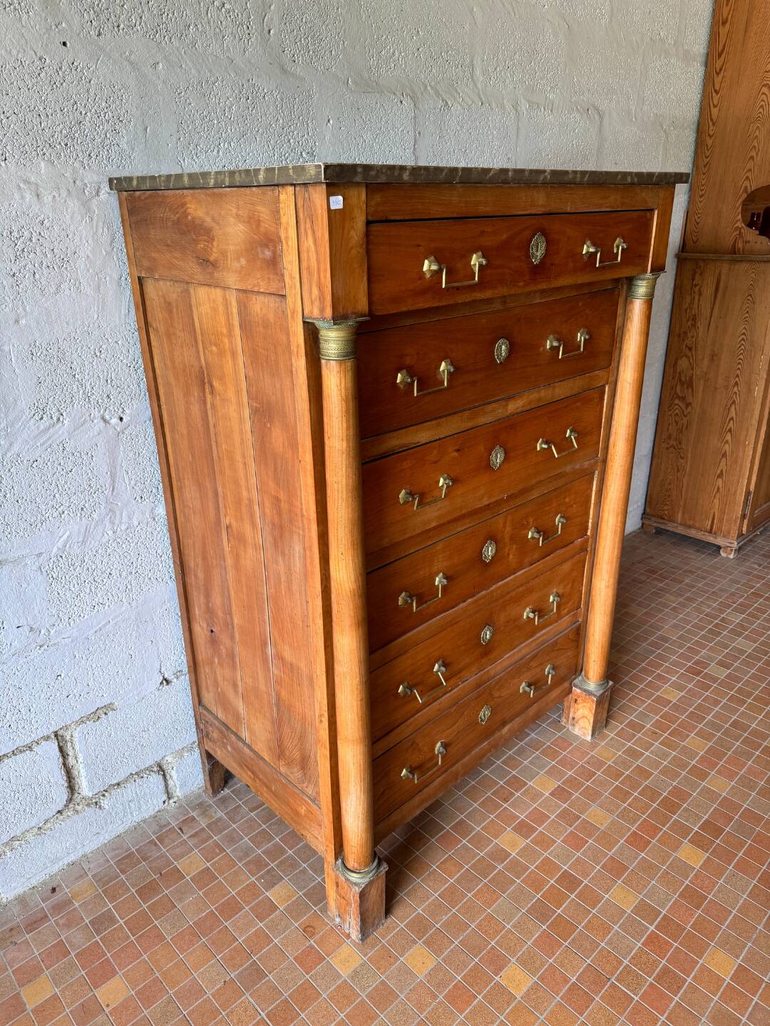 Chiffonnier en merisier d'époque Empire