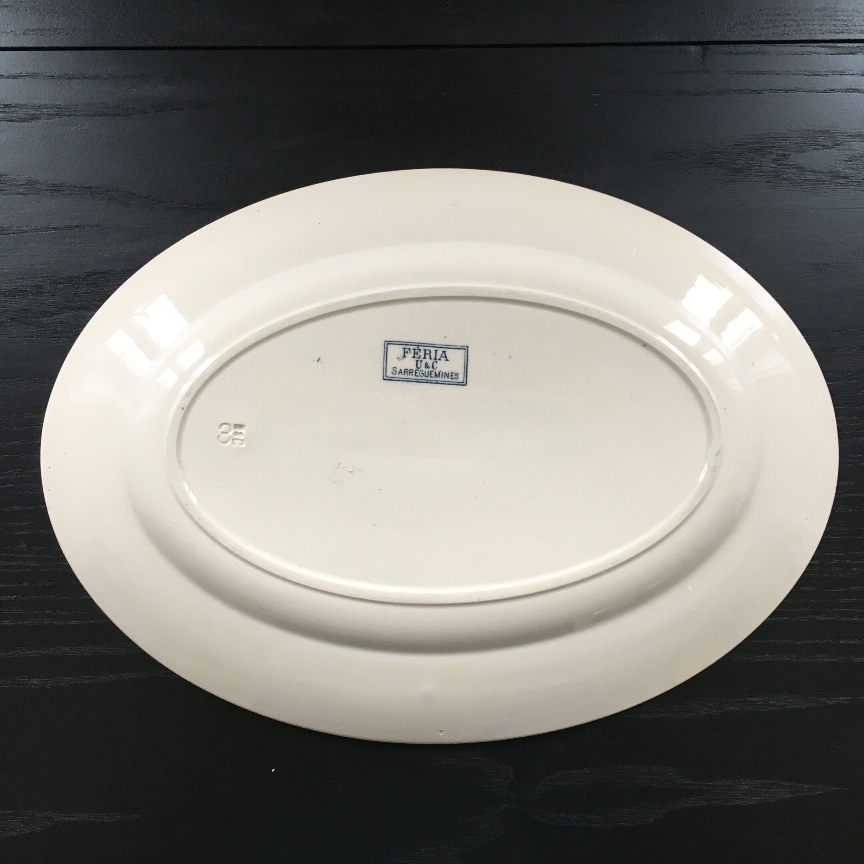 Sarreguemines blue Feria oval dish