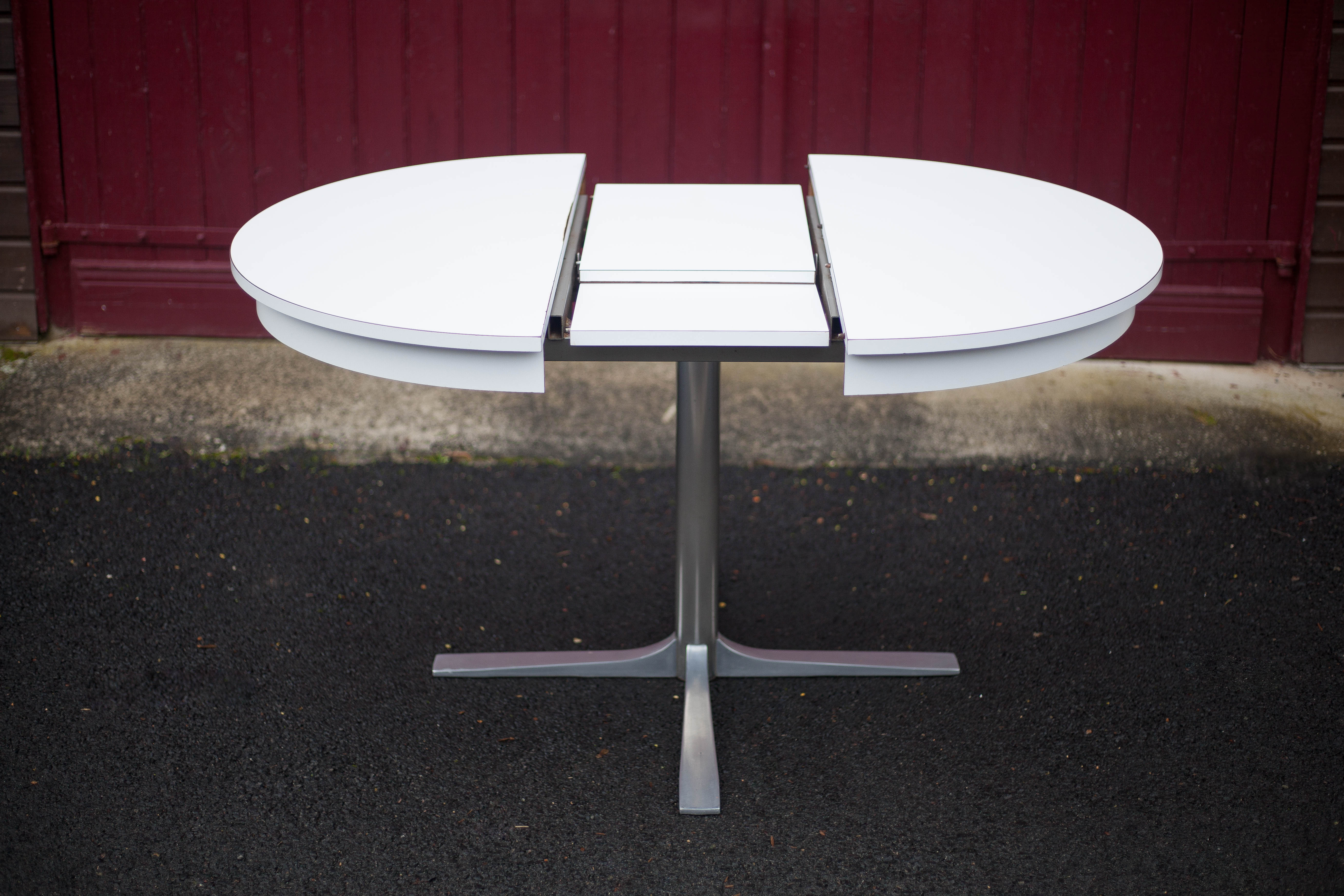 Round table formica white vintage 60/70