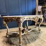 Mid-period table Napoleon III in painted and gilded wood