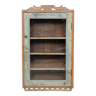 Old teak display case (patina aged by time in blue and wood color)