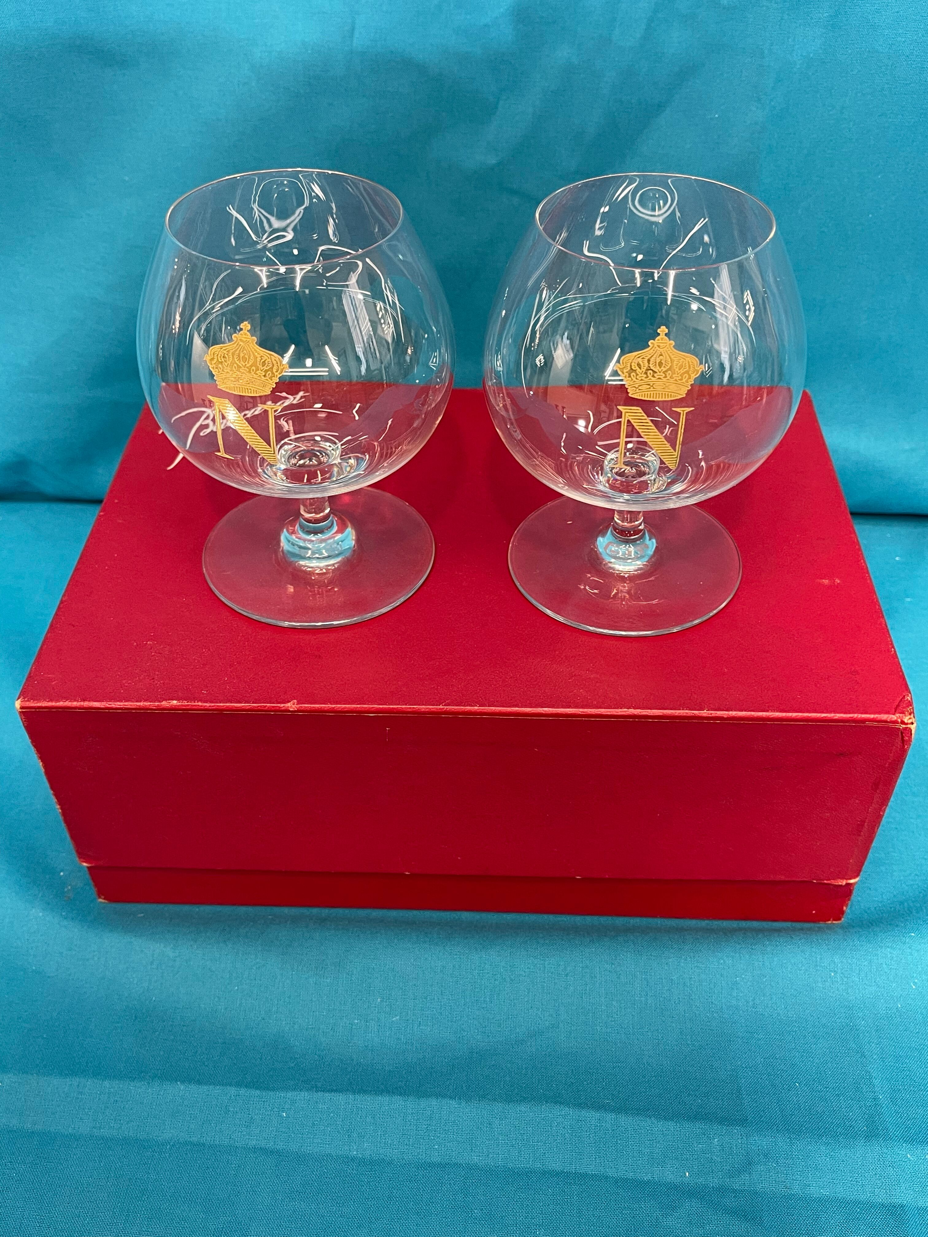 2 Napoleon baccarat glasses, original box
