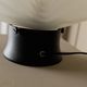 Opaline white Murano glass shell lamp with black metal base – 1980s Italian Memphis-inspired design