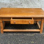 Table basse de ferme en chêne massif 1950 de 105cm