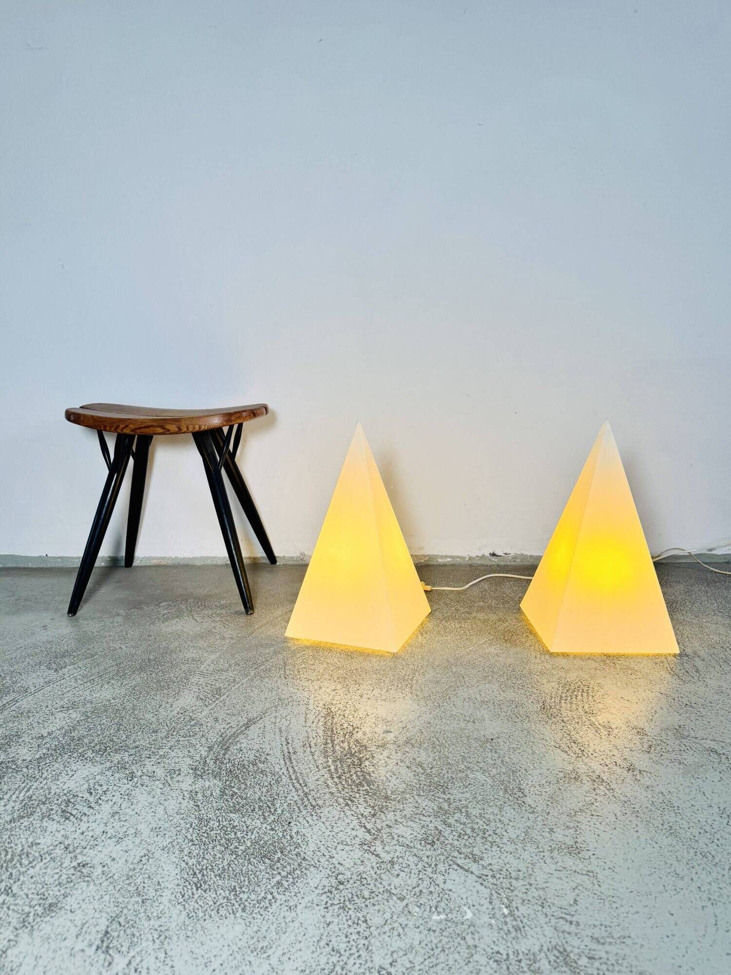 Pyramid Floor & Table Lamp By Harco Loor For Harco Loor Design, The Netherlands 1980S
