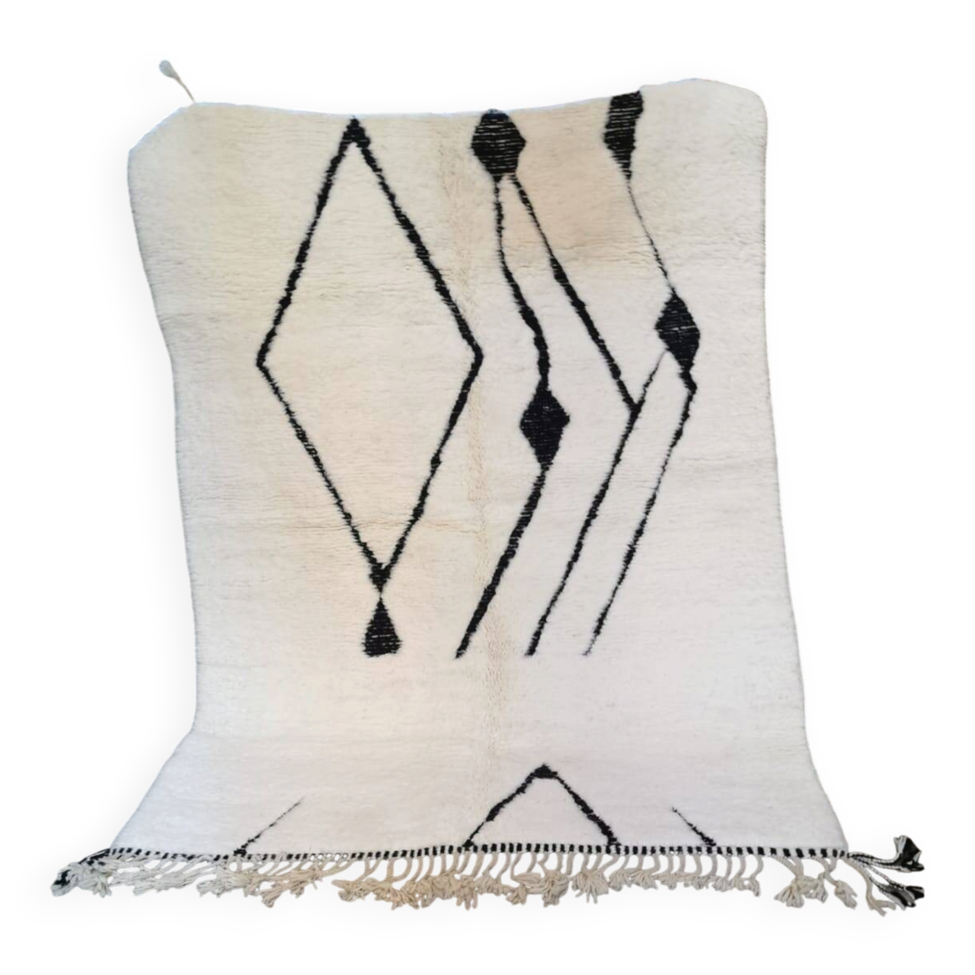 White Berber Carpet "Atlas Diamond" 3*2m
