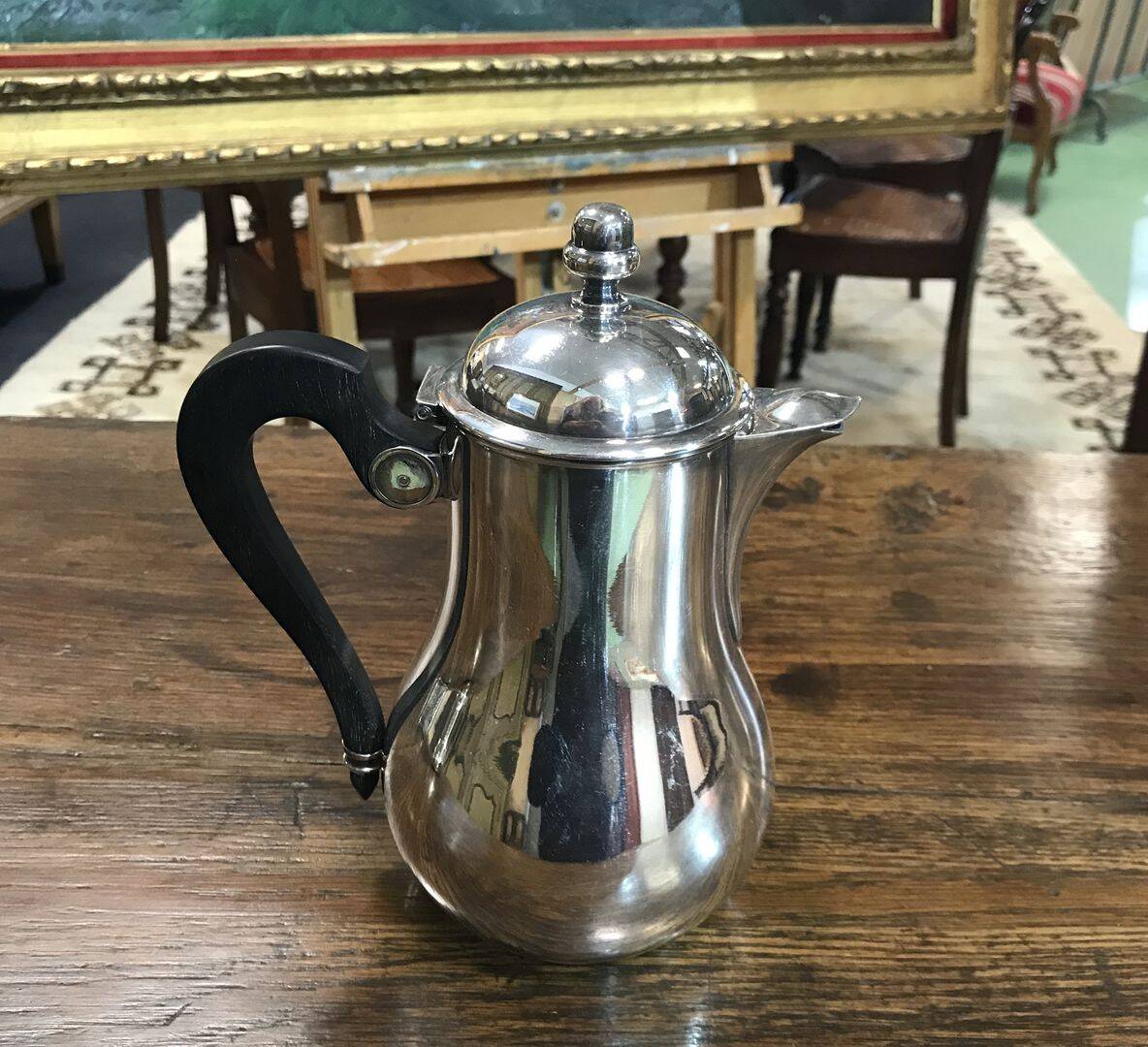 Silver-plated metal jug, Ercuis.