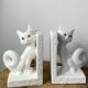 Pair of vintage stone cat bookends