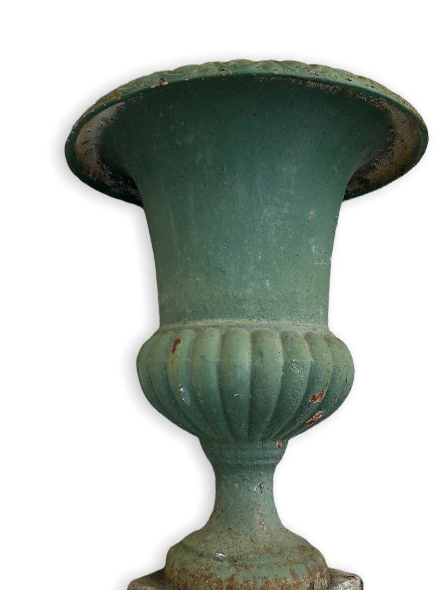 Vase Medici Late XIXth enamel Green
