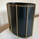 Modernist paper basket 1960 in black sheet metal and golden brass