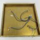 mid century peill & putzler brass CEILING LIGHT with 4 glass cubes 1960s/70