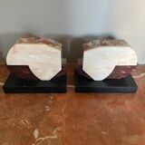 Pair of luxury art deco marble bookends